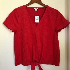 J.Crew vneck tie top